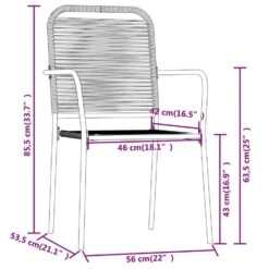 VidaXL - 7-delige Tuinset - Zwart Katoenen Touw En Staal - 140x70 Cm -VIDAXL Winkel 151299b954484b9983500582d9a5edfb