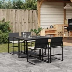 VidaXL - 4-zits Tuinset Wit Kussens - Inklapbaar - Zwart PE Rattan - 110x107 Cm 13 VidaXL - 4-zits Tuinset Wit Kussens - Inklapbaar - Zwart PE Rattan - 110x107 Cm -VIDAXL Winkel 156381d075774aa6a654ab07a89b56bb