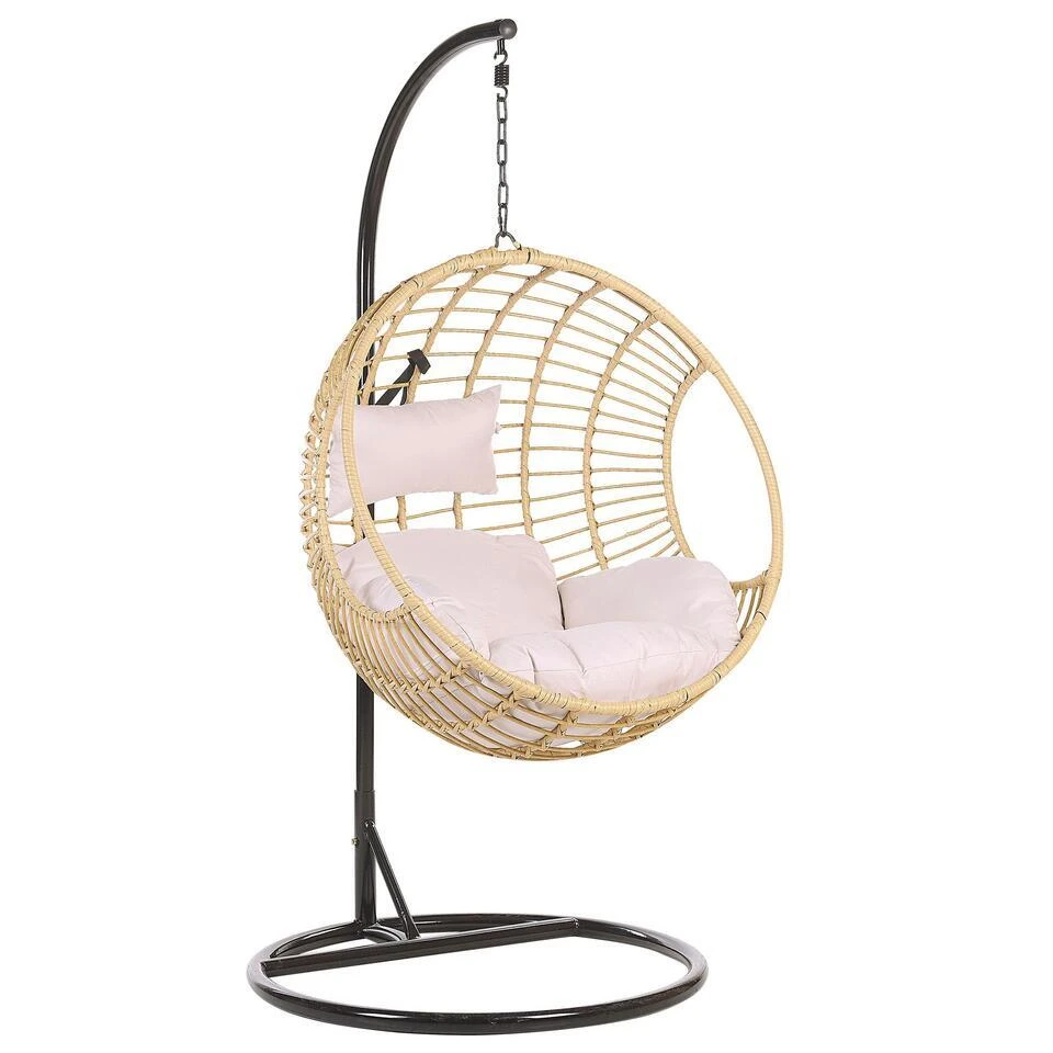 Beliani Hangstoel ASPIO - Beige Pe Rotan 3 Beliani Hangstoel ASPIO - Beige Pe Rotan