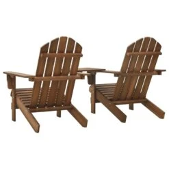 VidaXL Tuinstoelen Adirondack Met Tafeltje Massief Vurenhout Bruin -VIDAXL Winkel 16e5af812cf54616b453b4fb0a9a7174