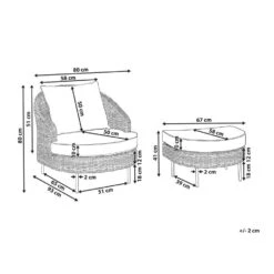 ARCILLE - Tuinstoel - Natuurlijk - PE Rotan -VIDAXL Winkel 17bdd44d11804d4b93444db85527ef13
