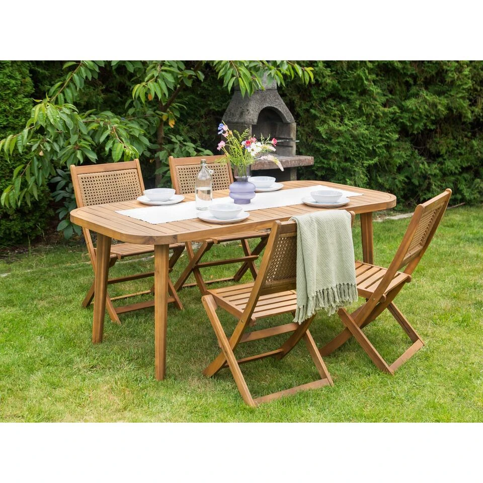 PARAGGI - Tuinset 4-zits - Bruin - Acaciahout 4 PARAGGI - Tuinset 4-zits - Bruin - Acaciahout - Afbeelding 2