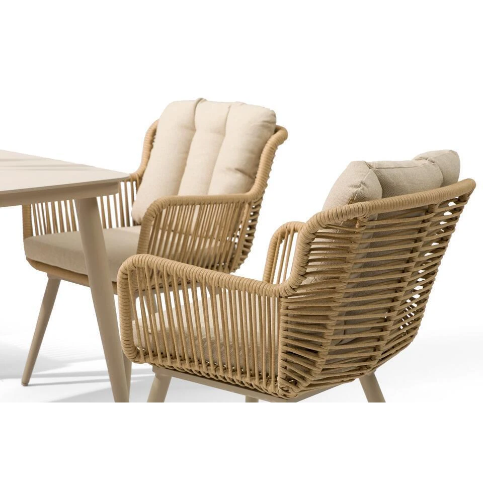 Tuinset Ronde Tuintafels 4 Personen 120 Cm Aluminium/Rope Taupe Coco 15 Tuinset Ronde Tuintafels 4 Personen 120 Cm Aluminium/Rope Taupe Coco - Afbeelding 13