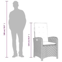 VidaXL - Tuinstoelen Verstelbaar - Grijs - Poly Rattan - 2 Stuks - Met Kussens -VIDAXL Winkel 1b325d3266d1429b91695559d1dbb868 1