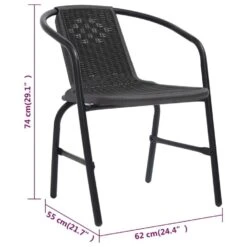VidaXL - Tuinstoelen - 110 Kg - Zwart - Kunststof Rattan En Staal - 6 Stuks -VIDAXL Winkel 1b55521195c34e4d9976470d8525f891