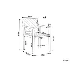 BARATTI - Tuinstoelen Set Van 4 - Lichtbruin - Acaciahout -VIDAXL Winkel 1e11a680726840dca1a46d05ddf309cb