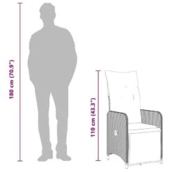 VidaXL - Verstelbare Tuinstoel Met Kussens - Bruin - Poly Rattan -VIDAXL Winkel 21e7f8ddbccf4e75ba90f45fb7456c8d 1