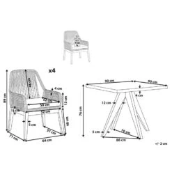 OLBIA - Tuinset Voor 4 Vierkant - Grijs/Beige - Vezelcement -VIDAXL Winkel 221d51710ac5400795dad5cc3ce1773e