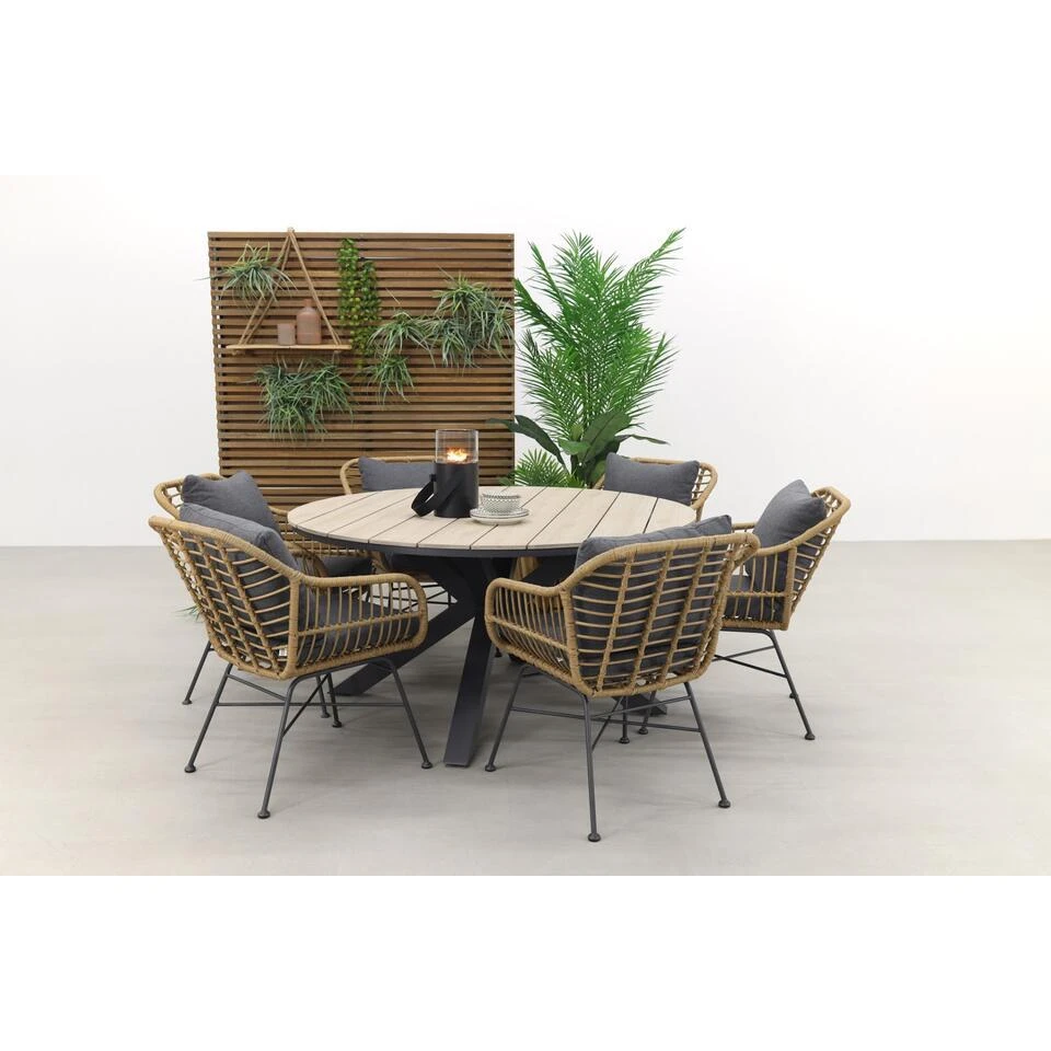 Garden Impressions Margriet Naturel / Edison 148 Cm. - Ronde Tuinset 9 Garden Impressions Margriet Naturel / Edison 148 Cm. - Ronde Tuinset - Afbeelding 7