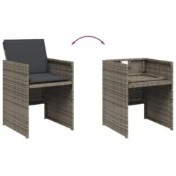 VidaXL - Tuinstoelen Met Kussens - Grijs - Poly Rattan - 4 Stuks -VIDAXL Winkel 23a0f789f1364b39b96eb59c9b9588e0