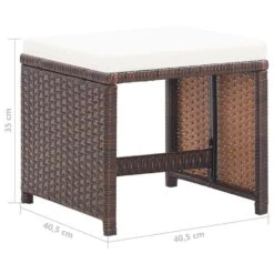 VidaXL - Tuinstoel En Voetenbank - Bruin - Poly Rattan - 4 Stuks -VIDAXL Winkel 246b160809ae478fa675ffad6e88b841