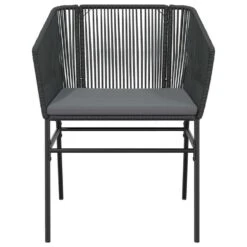 VidaXL - 5-delige Tuinset Grijs Kussens - Zwart PE Rattan En Staal - 140x70 Cm -VIDAXL Winkel 24dca4ec8679406287d3eafbac60875b