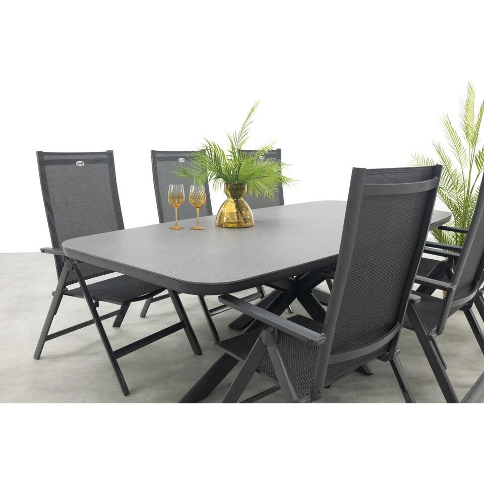 Hartman Napoli/Soreno Deens Ovale Verstelbare Tuinset 240x110 Cm. - Licht Grijs 6 Hartman Napoli/Soreno Deens Ovale Verstelbare Tuinset 240x110 Cm. - Licht Grijs - Afbeelding 4