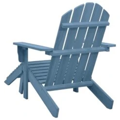 VidaXL - Tuinstoel Adirondack - Blauw - Hout - Met Voetenbank -VIDAXL Winkel 25ae7a49f5034203a6b646200d741dfe