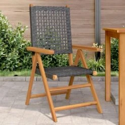 VidaXL - Tuinstoelen - Zwart - Acaciahout - 2 Stuks - 57x70x109 Cm -VIDAXL Winkel 261e73e80ea24186a4f1fa090680b598
