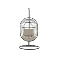 Beliani Hangstoel ALBA - Zwart Pe Rotan -VIDAXL Winkel 271472dcb940475fb0a70c6c385fb322