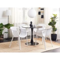 Beliani Eetkamerstoel NAPOLI - Wit Synthetisch Materiaal -VIDAXL Winkel 279de2b4adf94ef39620d4944131b2fb