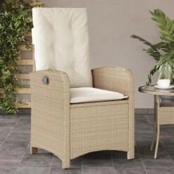 VidaXL - Tuinstoel Verstelbaar Met Kussens - Beige - Poly Rattan - 57x58.5x93 Cm -VIDAXL Winkel 28f5a6cd5fa8447ea37f6d6fff311d4e