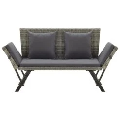 VidaXL - Tuinbank 2-in-1 - Grijs - Poly Rattan -176 Cm - Met Kussens -VIDAXL Winkel 2c5c8f67c59e4be0aa73a665e0d98e60