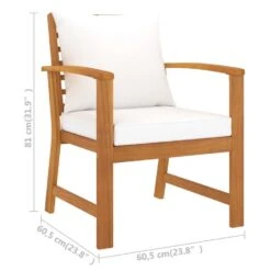 VidaXL Tuinstoelen 2 St Met Crèmekleurig Kussen Massief Acaciahout -VIDAXL Winkel 2c6ca13c4589471eb719fef30fa4995f