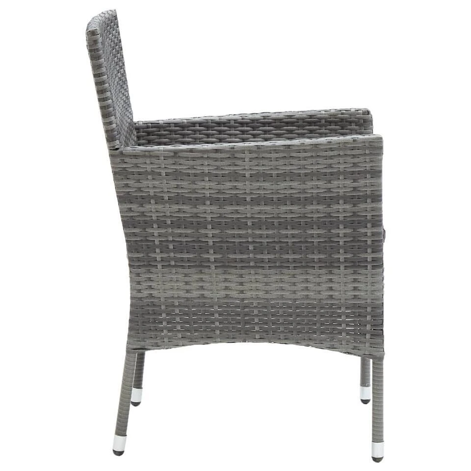 VidaXL - 5-delige Tuinset Grijs - Poly Rattan En Glas - 80x80 Cm 12 VidaXL - 5-delige Tuinset Grijs - Poly Rattan En Glas - 80x80 Cm - Afbeelding 10