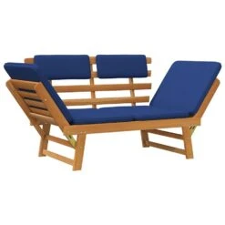 VidaXL - Tuinbank - Blauw - Acaciahout - 190 Cm - 2-in-1 - Met Kussen -VIDAXL Winkel 326f9bec032d4140ada565d436094845