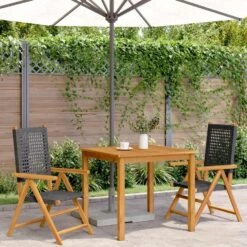 VidaXL - Tuinstoelen - Zwart - Acaciahout - 2 Stuks - 57x70x109 Cm -VIDAXL Winkel 34eff11911ba4f42abace9462442dee0