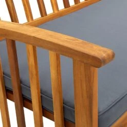 VidaXL - Tuinbank - Donkergrijs - Acaciahout - 119 Cm - Met Kussen -VIDAXL Winkel 34fab2691f8b47d69d1f6f6f119815ae