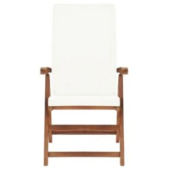 VidaXL Tuinstoelen 2 St Verstelbaar Met Kussens Massief Teakhout Crème -VIDAXL Winkel 353000ac55044eb6a04cff13aa612296