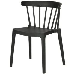 WOOOD Bliss Tuinstoelen - Kunststof - Zwart - Set Van 4 -VIDAXL Winkel 360067f4901647e9a6843b5b7244f94d