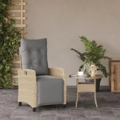 VidaXL - Tuinstoel Verstelbaar Met Voetensteun - Beige - Poly Rattan -VIDAXL Winkel 36a223faae2243bebe7864ab3e8bc6b3