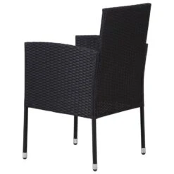 VidaXL - Tuinstoelen - Zwart - Poly Rattan - 2 Stuks - Met Witte Kussens -VIDAXL Winkel 37cb161bb92f49bbb0efd81574eb56b4