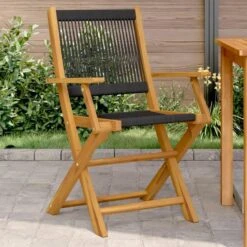 VidaXL - Tuinstoelen - Zwart - Acaciahout En Polypropeen - 2 Stuks -VIDAXL Winkel 38291bb6fcb74151a7d2423364e60bc5