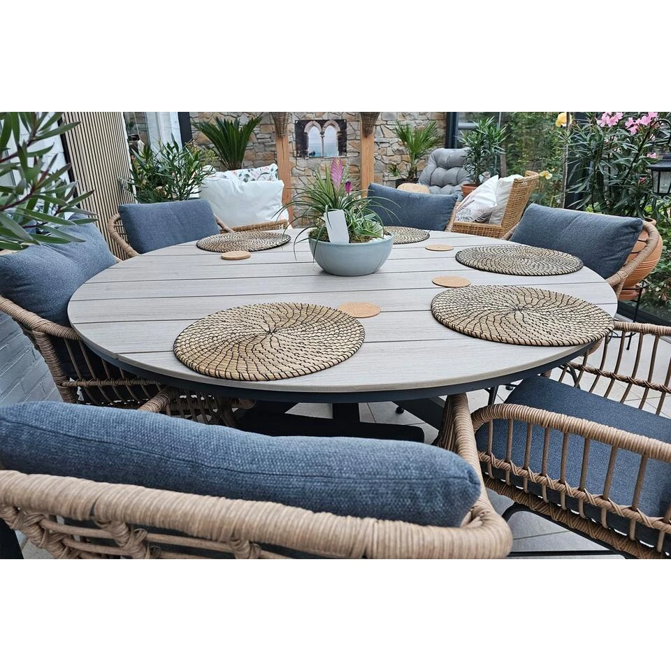 Garden Impressions Margriet Naturel / Edison 148 Cm. - Ronde Tuinset 7 Garden Impressions Margriet Naturel / Edison 148 Cm. - Ronde Tuinset - Afbeelding 5