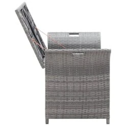 VidaXL Opbergbankje Met Kussen 138 Cm Poly Rattan Grijs -VIDAXL Winkel 3b68ad9b5a784d6a93cdebf97f2ca5bb