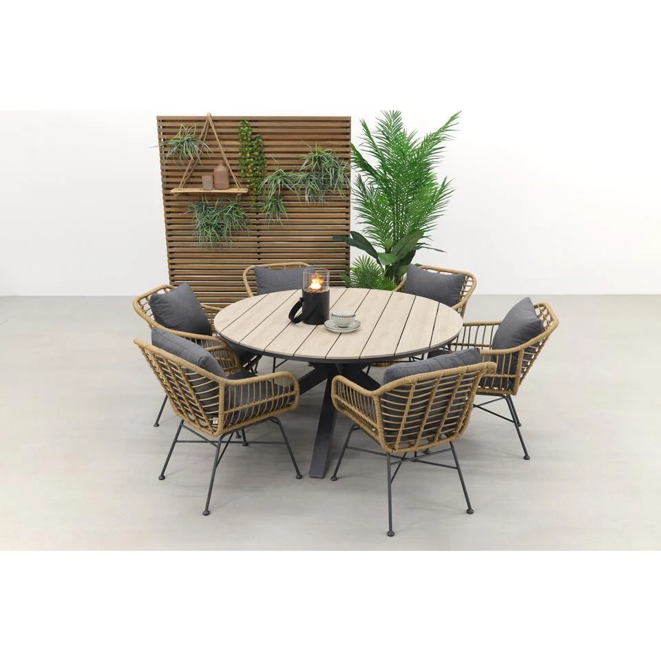 Garden Impressions Margriet Naturel / Edison 148 Cm. - Ronde Tuinset 5 Garden Impressions Margriet Naturel / Edison 148 Cm. - Ronde Tuinset - Afbeelding 3
