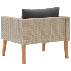 VidaXL Tuinbank Eenzits Met Kussens Poly Rattan Beige -VIDAXL Winkel 4022a62b7ffe42fb84350a903c999111