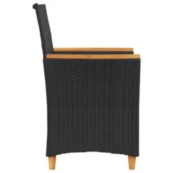 VidaXL - Tuinstoelen Met Kussens - Zwart - Poly Rattan En Hout - 2 Stuks -VIDAXL Winkel 416bef7562e94201a73dcba9f32cdb68