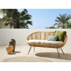 MARATEA - Tuinbank - Lichtbeige - Rotan -VIDAXL Winkel 43f9a97eb667459db911033f34512e6f