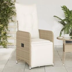 VidaXL - Verstelbare Tuinstoel Met Kussens - Beige - Poly Rattan -VIDAXL Winkel 45fb4445a4264308a274b314555c2e81