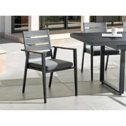 Beliani Tuinstoel TAVIANO - Zwart Aluminium -VIDAXL Winkel 47a1a9ca519b4ceb9ea1dae225c90685