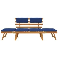 VidaXL - Tuinbank - Blauw - Acaciahout - 190 Cm - 2-in-1 - Met Kussen -VIDAXL Winkel 4e83308400ca49efab6598c1e3db2ce4