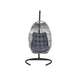 Beliani Hangstoel SESIA - Grijs Polyester, Pe Rotan -VIDAXL Winkel 4ec4e740c85e4b768d5972423f26bdbc
