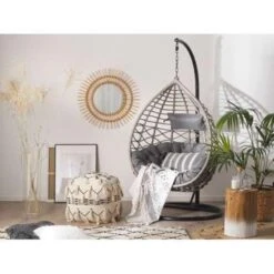 ARSITA - Hangstoel - Grijs - 100 Cm - PE Rotan -VIDAXL Winkel 4f3dd688aa184dd7b9c57927f7dbfc3f