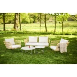 Lisomme Dax Rotan Tuinbank Zand - Met Zitkussens -VIDAXL Winkel 4fb8abc0ae7f4b688256a17a55970cd4