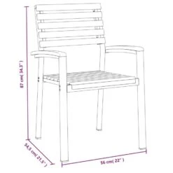 VidaXL - Tuinstoelen - Stapelbaar - Bruin - Acaciahout En Metaal - 4 Stuks -VIDAXL Winkel 4fcc5918f86848958ded5402c14c5ac5