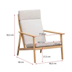 Lounge Fauteuil Jura - Acacia/grijs -VIDAXL Winkel 50103030 9096