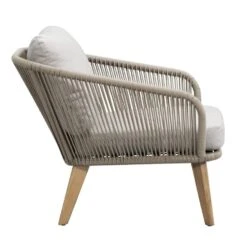 Loungestoel Nant - Wicker/acacia Taupe - 87x79x67 Cm -VIDAXL Winkel 50103036 8000