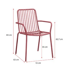 Stapelstoel Vence - Rood - 83x55x63 Cm -VIDAXL Winkel 50105159 9096