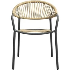 Terrasstoel Palamos - Naturel/antraciet -VIDAXL Winkel 50105610 0100